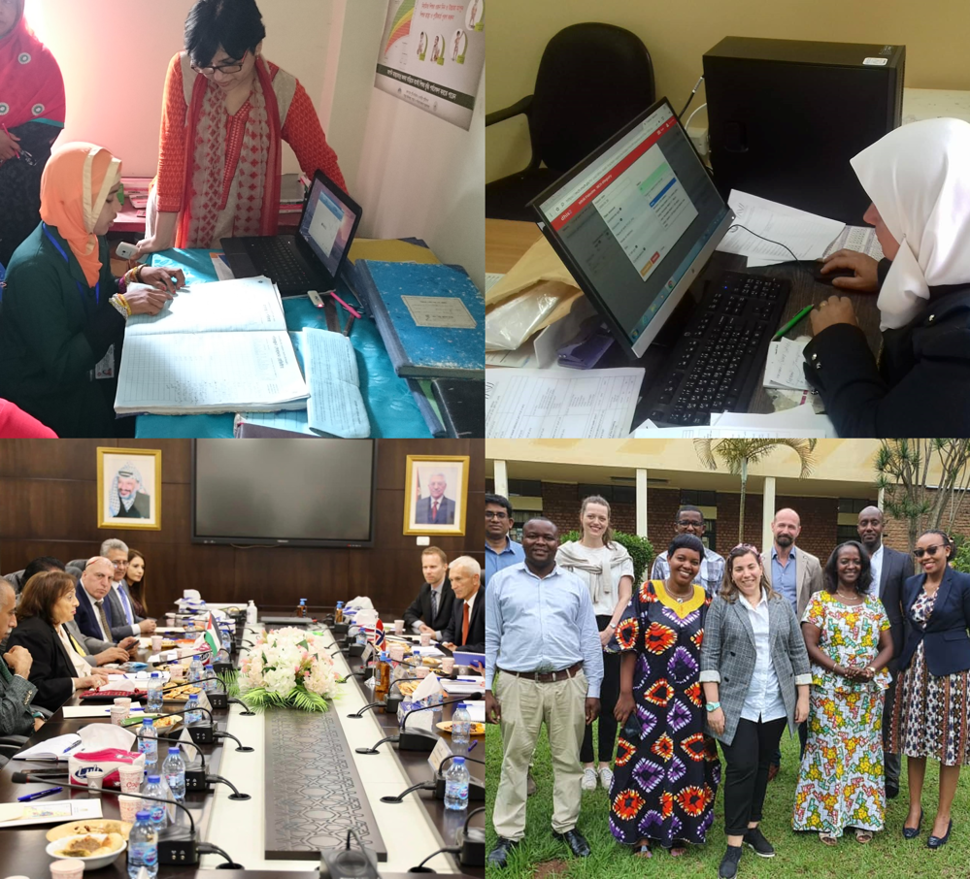 Four photos of meetings and from activities in the project