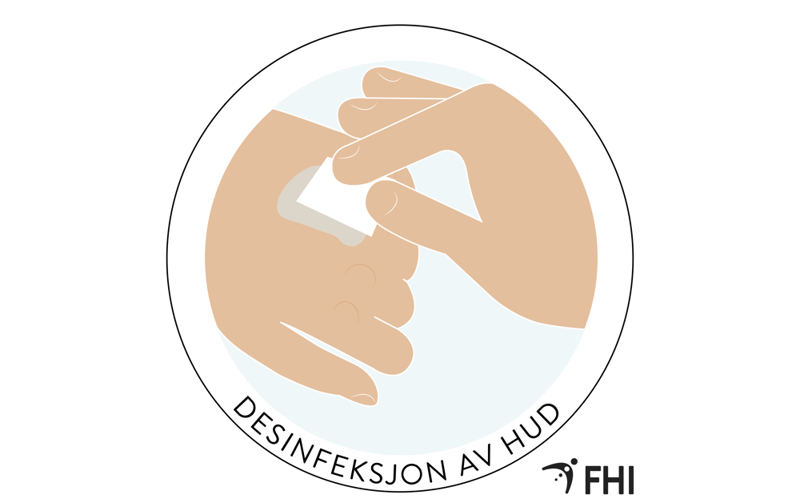 illustrasjon av desinfeksjon av hud