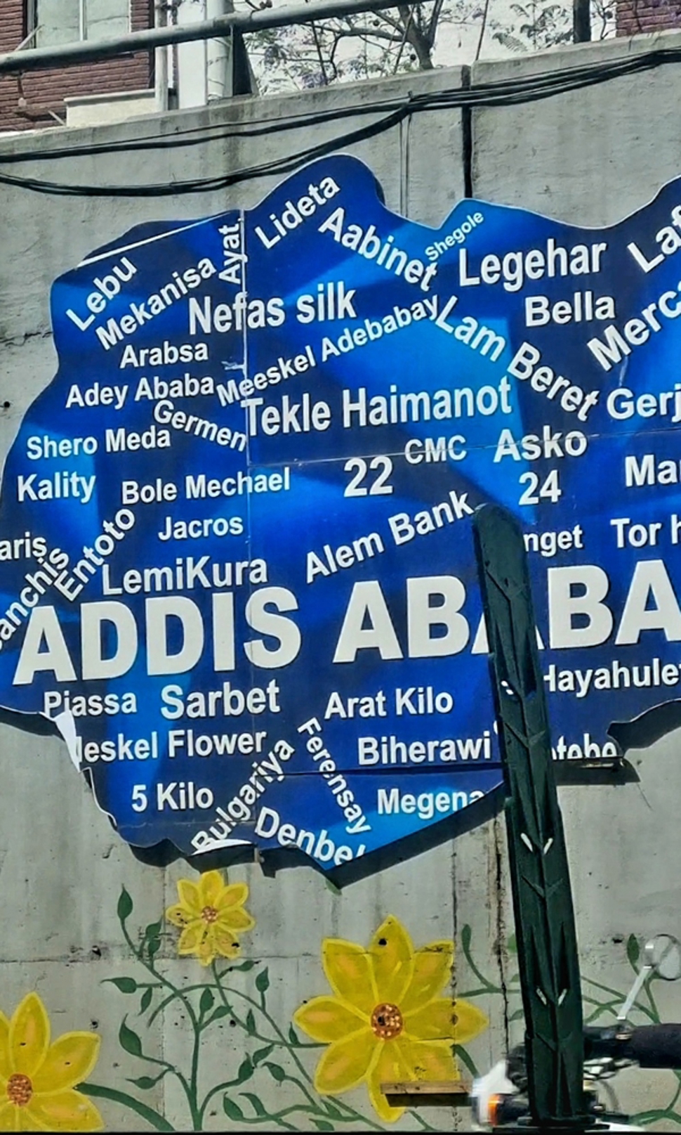 Picture of wall art in a street in Addis Ababa