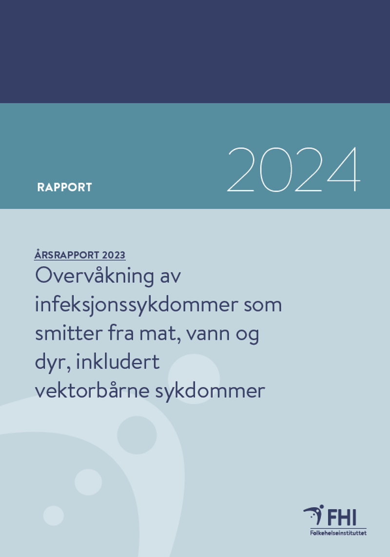 Forside årsrapport smitte fra mat vann og dyr 2023