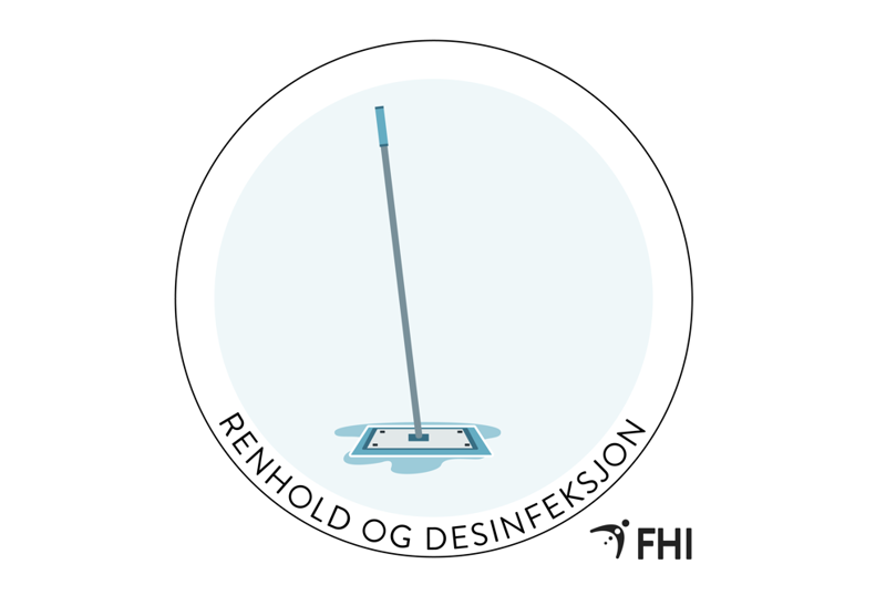 illustrasjon av renhold og desinfeksjon
