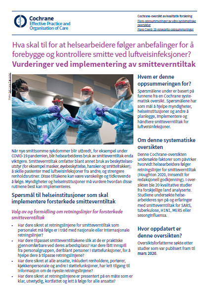 Omslaget til sammendraget om verneutstyr