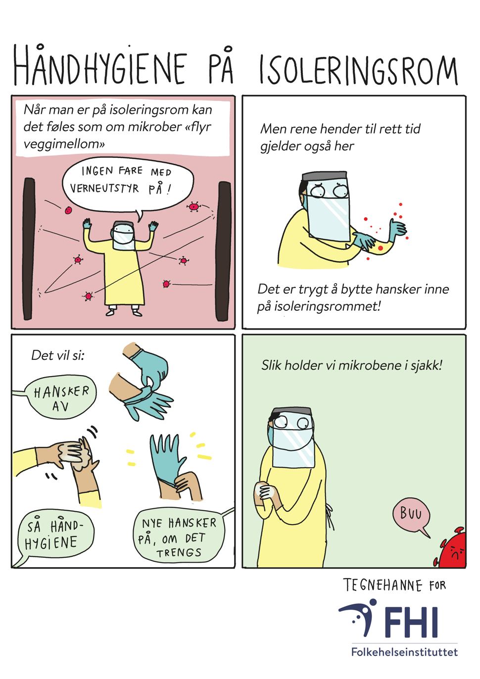 bruk av engangshansker på isoleringsrom
